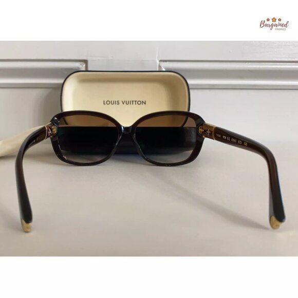 Authentic LOUIS VUITTON Brown Glitter Frame Heather Strass Sunglasses - Z0456E - Picture 3 of 12